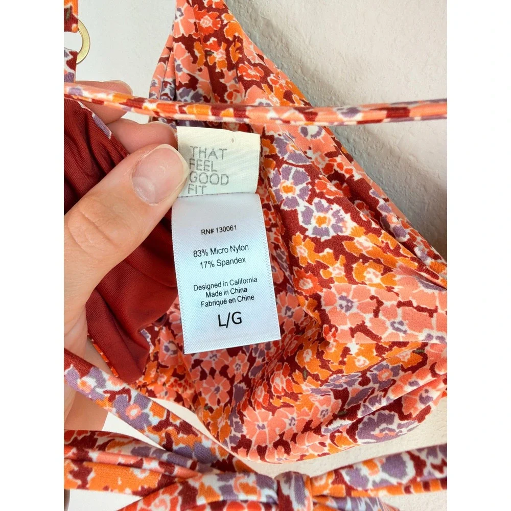 L*SPACE Ringo Bikini Top Floral Size Large